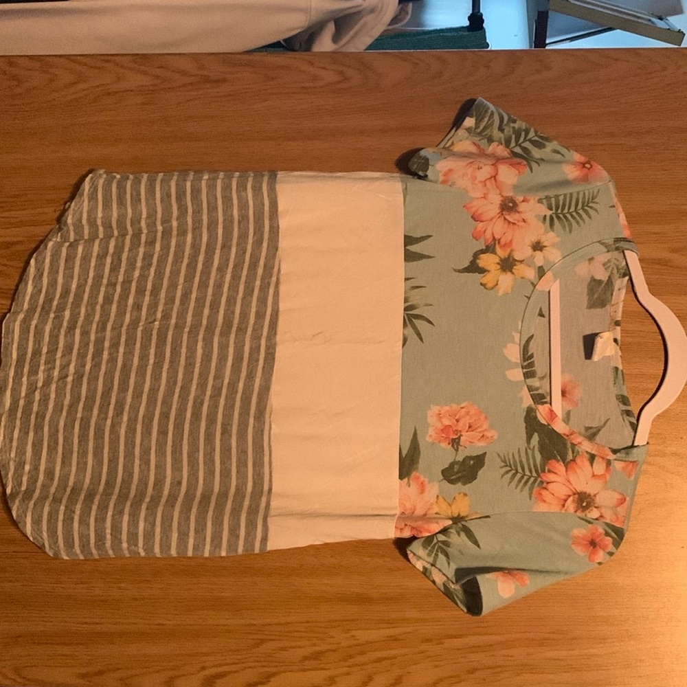 Tropical color block shirt